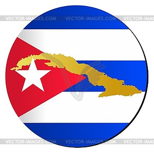 Flag button in colours of Cuba - royalty-free vector image