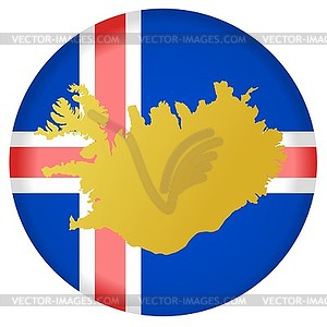 Flag button in colours of Iceland - vector image