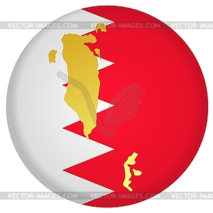 Flag button in colours of Bahrain - vector image