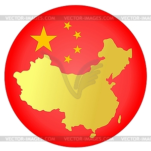 Флаг кнопку цветов Китая - иллюстрация в векторе