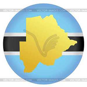 Flag button in colours of Botswana - vector image