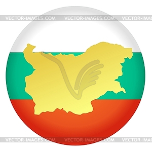 Flag button in colours of Bulgaria - vector clipart