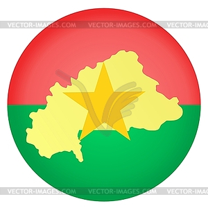 Flag button in colours of Burkina Faso - vector image