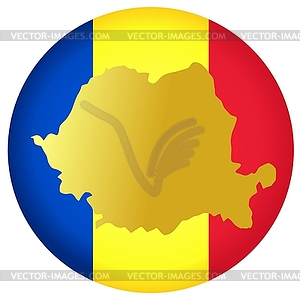 Flag button in colours of Romania - vector image