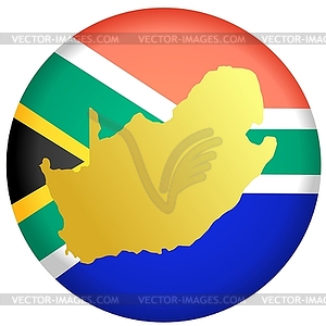 Flag button in colours of South Africa - vector clipart