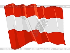 Waving flag of Austria - stock vector clipart