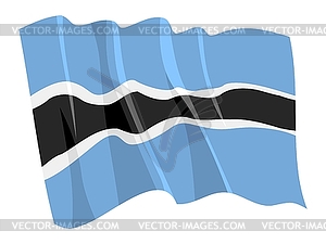 Waving flag of Botswana - vector clipart