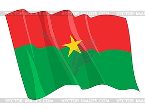 Развевающийся флаг Буркина-Фасо - клипарт в векторном формате