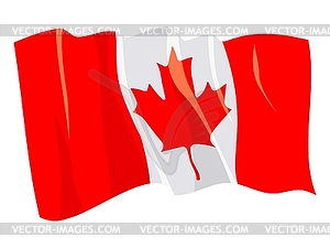 Waving flag of Canada - vector clipart