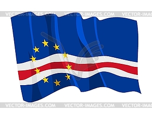 Waving flag of Cape Verde - vector clip art