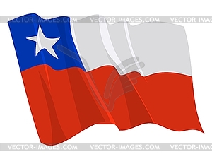 Развевающийся флаг Чили - векторная графика