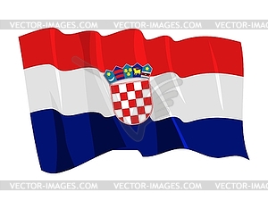 Развевающийся флаг Хорватии - клипарт Royalty-Free