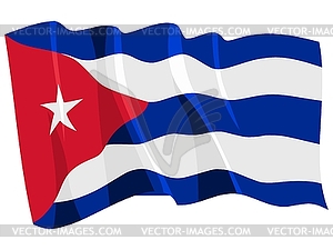 Развевающийся флаг Кубы - стоковое векторное изображение