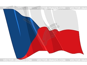 Waving flag of Czech Republic - vector image