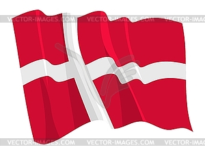 Waving flag of Denmark - vector clipart