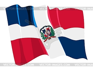 Waving flag of Dominican Republic - vector image