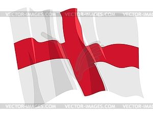 Развевающийся флаг Англии - изображение в векторном виде