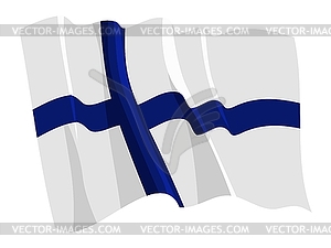 Waving flag of Finland - vector clipart