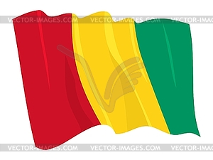 Waving flag of Guinea - vector image