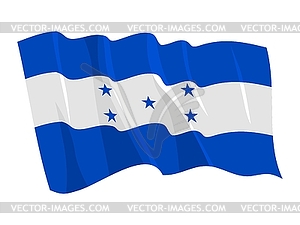 Waving flag of Honduras - vector image