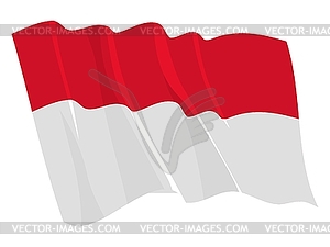 Развевающийся флаг Индонезии - иллюстрация в векторе