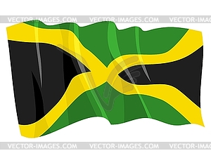 Waving flag of Jamaica - vector image