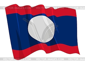 Waving flag of Laos - vector clipart / vector image