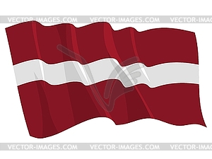 Waving flag of Latvia - vector image