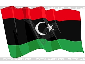 Waving flag of Libya - color vector clipart