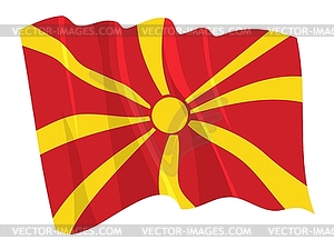 Waving flag of Macedonia - vector image