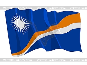 Waving flag of Marshall Islands - vector image