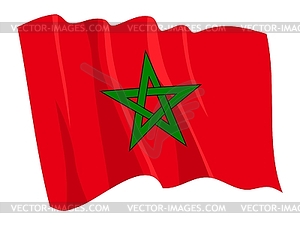 Waving flag of Morocco - vector clip art