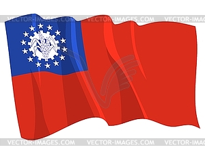 Waving flag of Myanmar - vector image