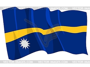 Waving flag of Nauru - vector image