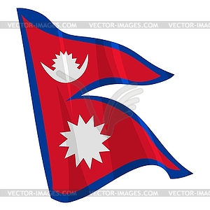 Waving flag of Nepal - vector clipart