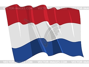 Waving flag of Netherlands - vector clip art