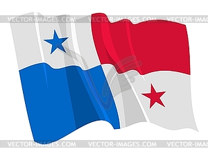 Развевающийся флаг Панамы - клипарт в векторном формате