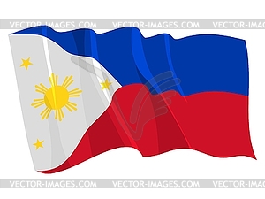 Waving flag of Philippines - vector clip art