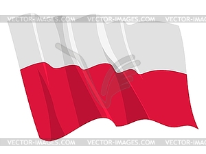 Waving flag of Poland - vector image