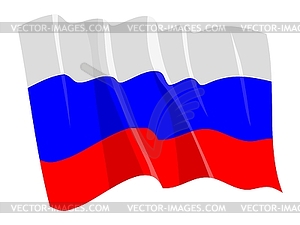 Waving flag of Russia - vector clip art