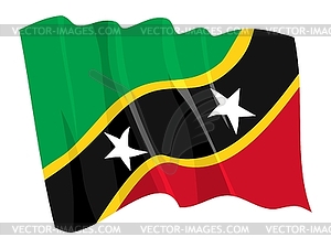 Waving flag of Saint Kitts and Nevis - royalty-free vector clipart