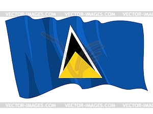 Waving flag of Saint Lucia - vector image