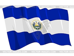 Waving flag of Salvador - vector image