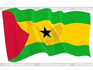 Waving flag of Sao Tome and Principe - vector clipart / vector image