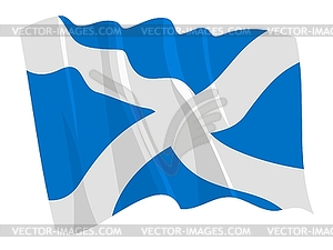 Развевающийся флаг Шотландии - векторное изображение клипарта