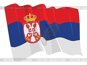 Waving flag of Serbia - vector clipart