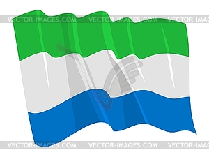 Waving flag of Sierra Leone - vector clipart