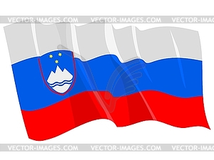 Waving flag of Slovenia - vector image