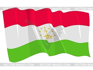 Waving flag of Tajikistan - vector image