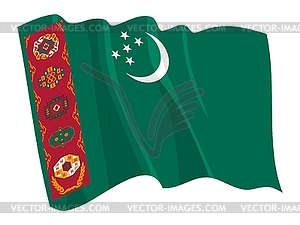 Waving flag of Turkmenistan - vector clipart / vector image